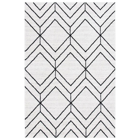Flowers First 5 ft. 1 in. x 7 ft. 6 in. Adirondack Contemporary Rectangle Power Loomed Rug Ivory & Black FL1890567